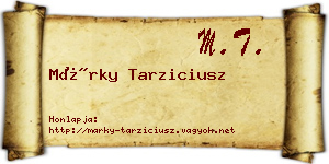 Márky Tarziciusz névjegykártya